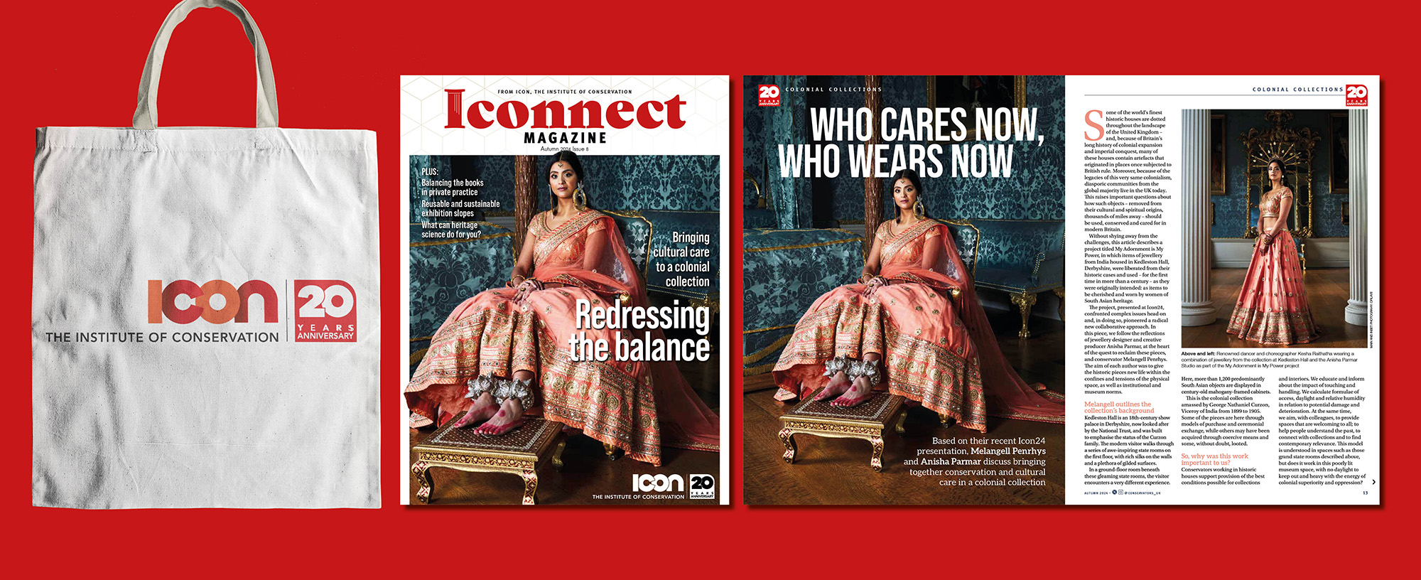 The Institute of Conservation’s special bumper issue of its membership magazine, Iconnect, celebrating 20 years since its formation. Included gold cover effects and 20th anniversary logo designed by Cabbells.