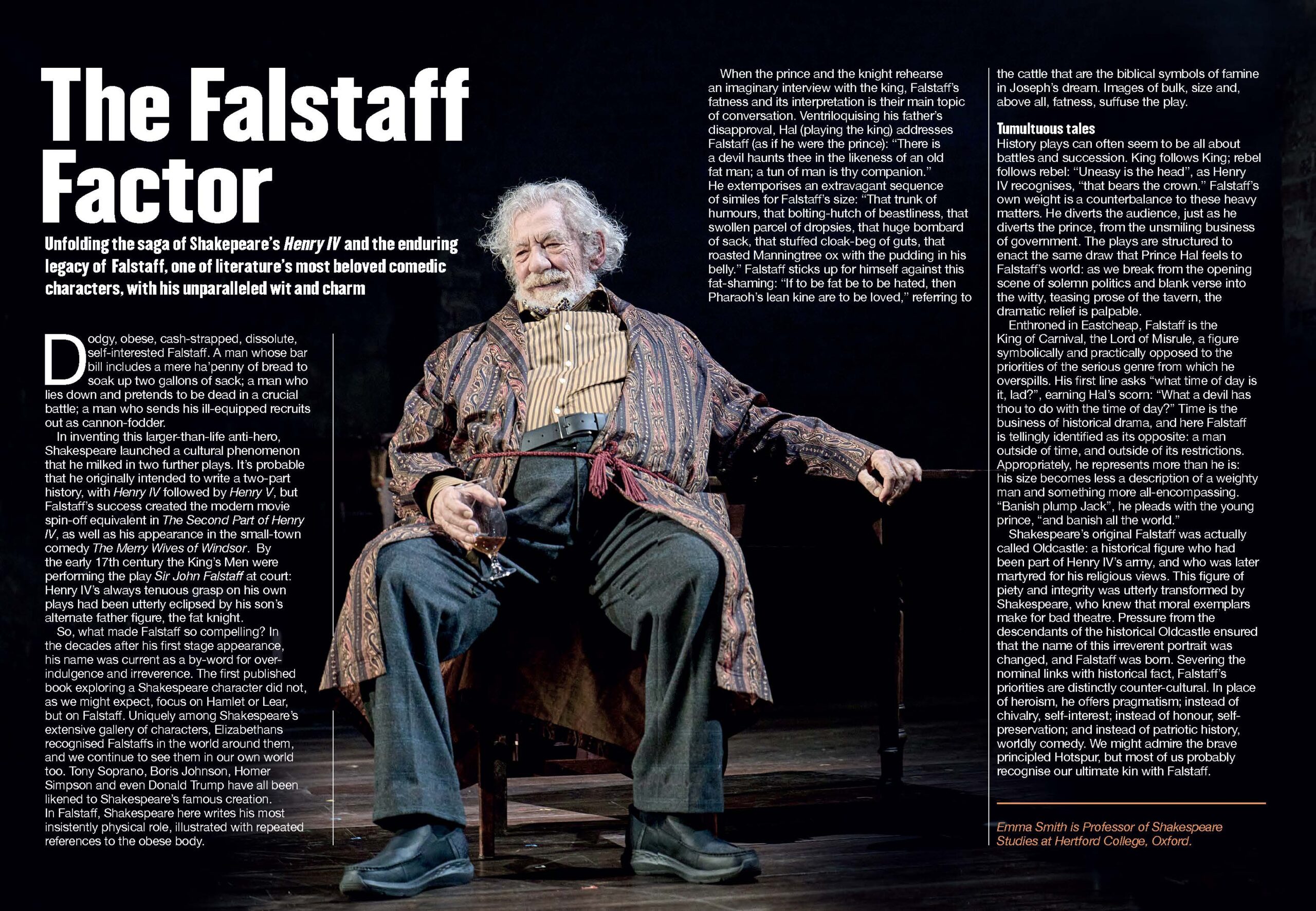 Collaborating with leading Shakespearean historians to publish Player Kings, featuring Sir Ian McKellen as Falstaff. Programme produced on behalf of Ambassador Theatre Group and Delfont Mackintosh Theatres.
